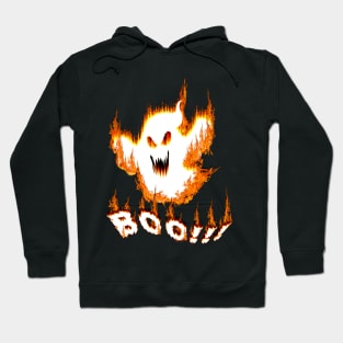 boo ghost in fire Hoodie